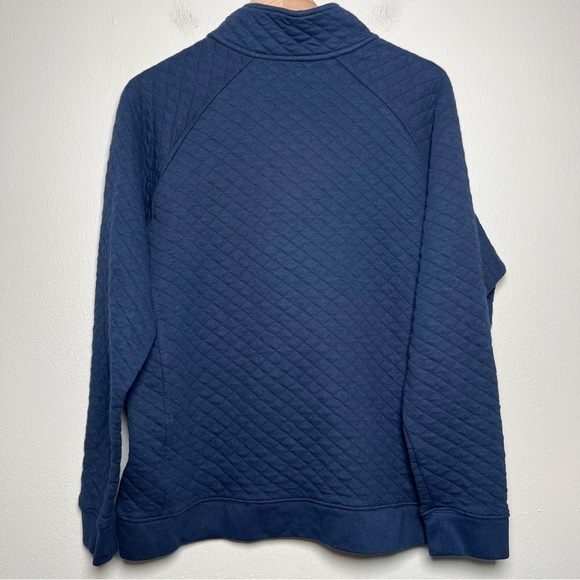 Eddie Bauer Men Sweater Large Navy Blue Quilt Henley Snap Button‎ Gorpcore - Picture 5 of 9